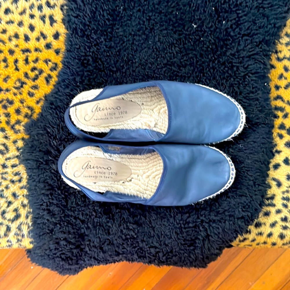 Classic Leather Navy Espadrille Slingback - Women Shoes - Picture 2 of 5
